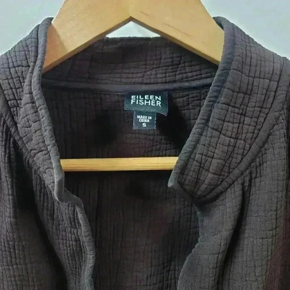 Eileen Fisher system stretch crepe brown jacket rayon/silk sz small - Picture 4 of 7